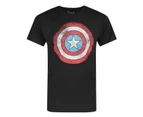 Jack Of All Trades Mens Captain America Distressed Logo T-Shirt (Black/White/Red) - NS6554