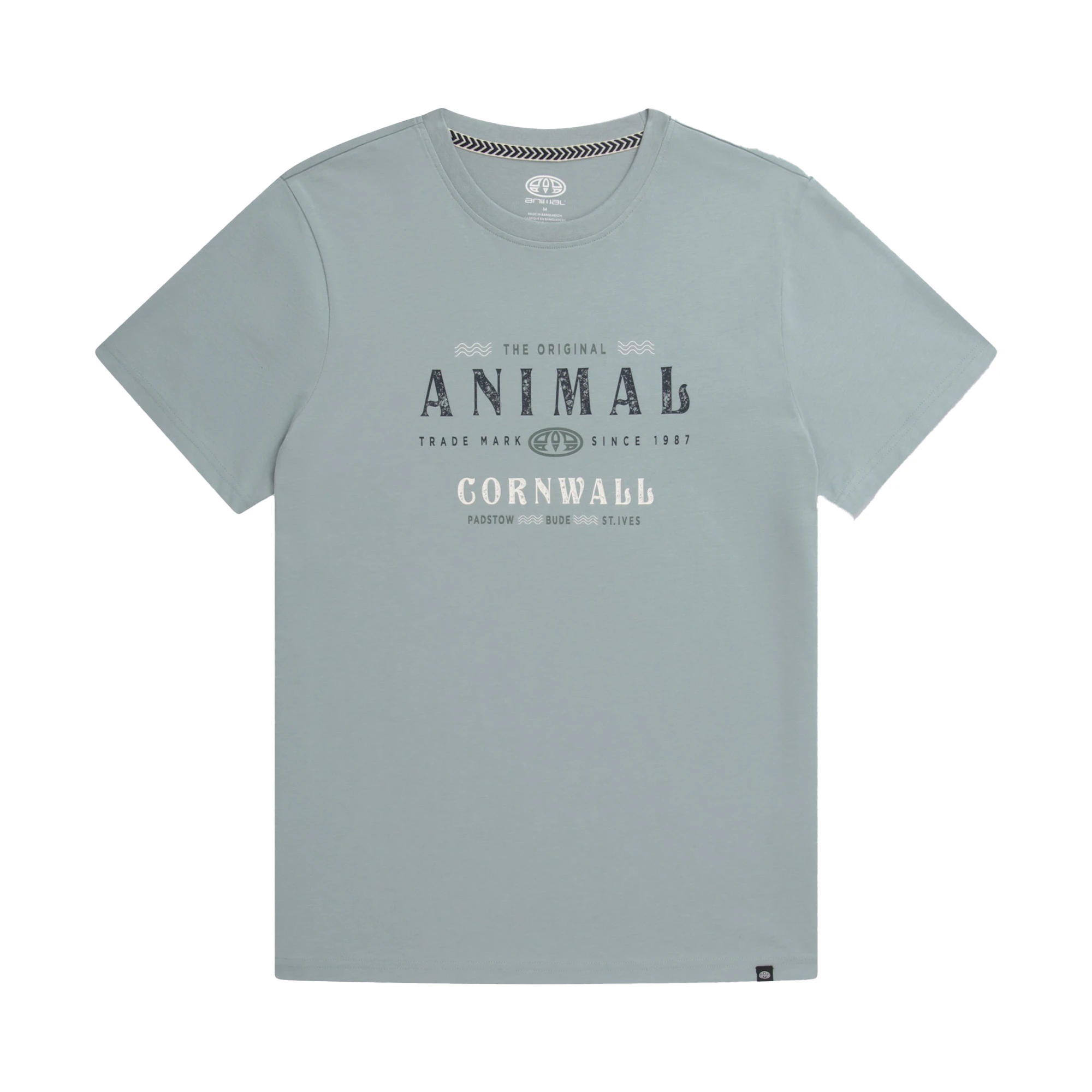 Animal Mens Jacob Graphic Print Organic T-Shirt (Pale Blue) - MW3055