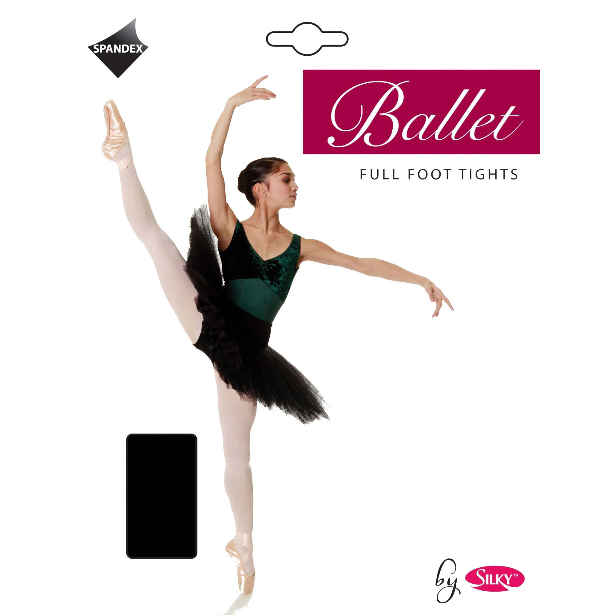 Silky Womens Dance Ballet Tights Full Foot (1 Pair) (Black) - LW162