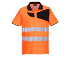 Portwest Mens PW2 Cotton Hi-Vis Safety Polo Shirt (Orange/Black) - PW550