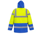 Portwest Mens Contrast Hi-Vis Winter Traffic Jacket (Yellow/Royal Blue) - PW775