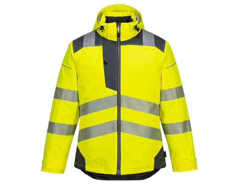 Portwest Mens PW3 Hi-Vis Winter Jacket (Yellow/Grey) - PW984