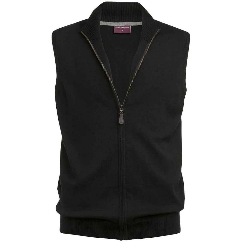 Brook Taverner Unisex Adult Lincoln Cotton Blend Knitted Gilet (Black) - PC6410