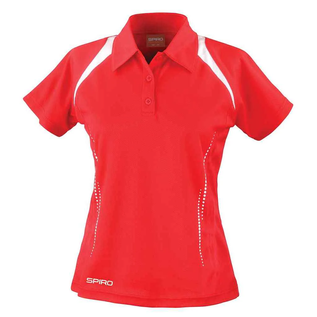 Spiro Womens Team Spirit Polo Shirt (Red/White) - PC6454