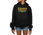 DC Comics Girls Wonder Woman Crackle Logo Hoodie (Black) - BI6128