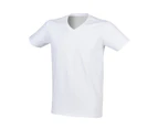 SF Men Mens Stretch V Neck T-Shirt (White) - PC6335