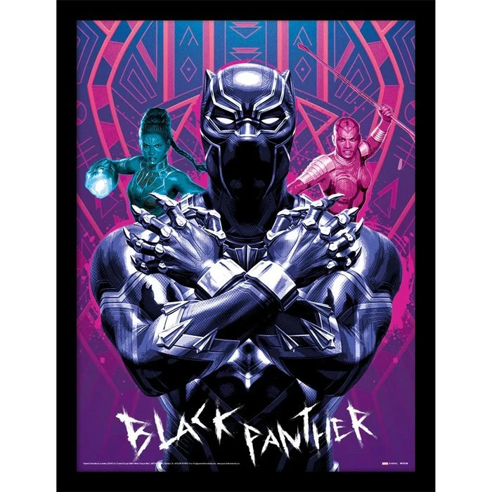 Black Panther Poster (Pink/Blue/Black) - PM5017