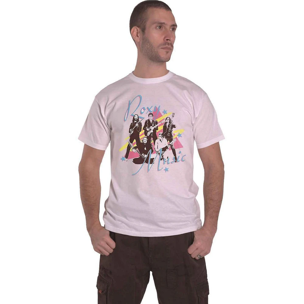 Roxy Music Unisex Adult Guitar Cotton T-Shirt (White) - RO2758