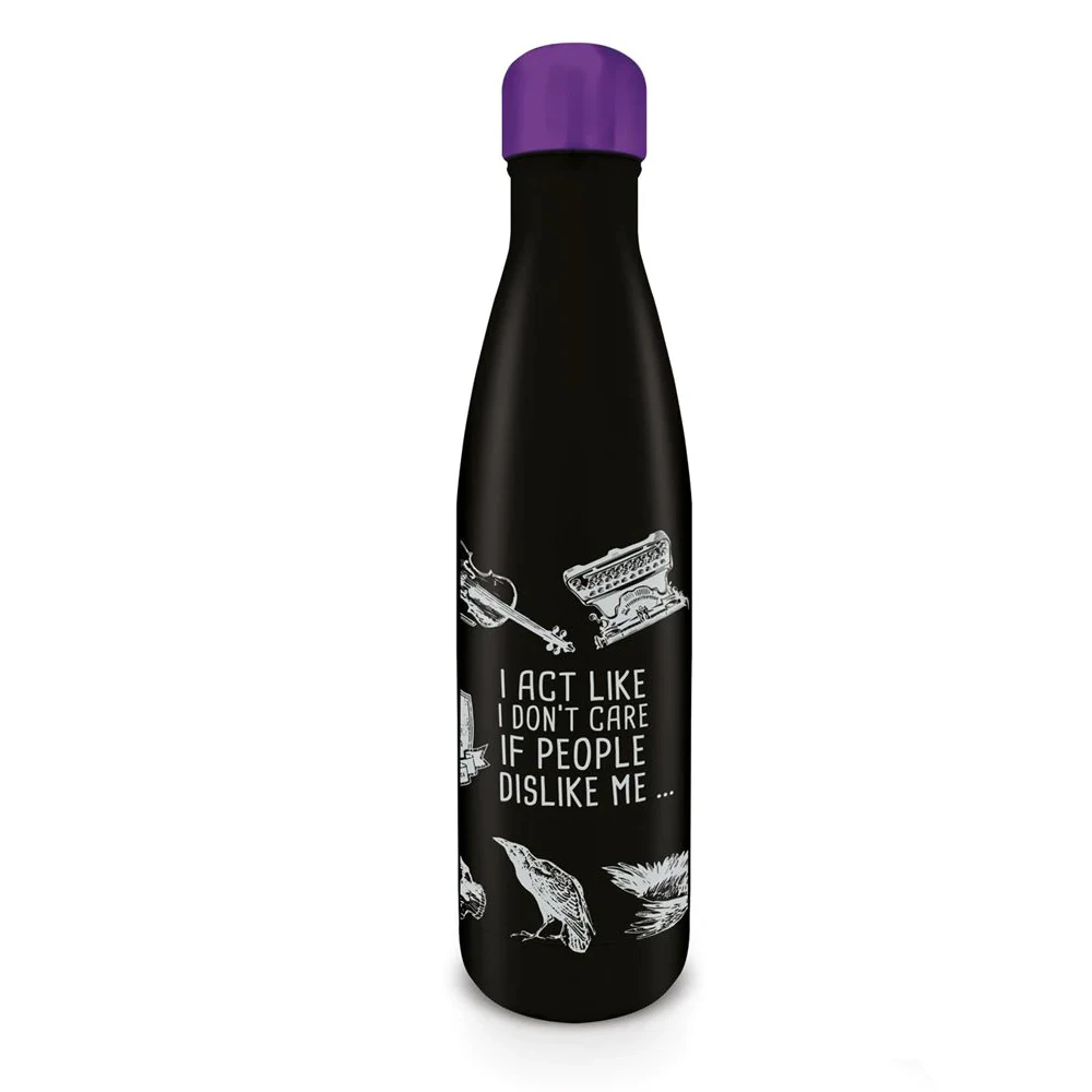 Wednesday Don´t Care Metal Water Bottle (Black/Purple/White) - PM6499