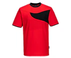 Portwest Mens Cotton Active T-Shirt (Red/Black) - PW549