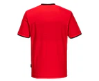 Portwest Mens Cotton Active T-Shirt (Red/Black) - PW549