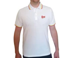 David Bowie Unisex Adult Flash Logo Polo Shirt (White) - RO1417