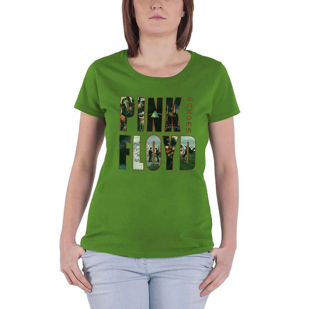 Pink Floyd Womens Echoes Album Montage T-Shirt (Green) - RO2750