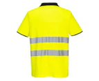 Portwest Mens PW2 Cotton Hi-Vis Polo Shirt (Yellow/Black) - PW552