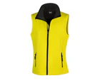 Result Core Womens Printable Softshell Bodywarmer (Yellow / Black) - RW3698