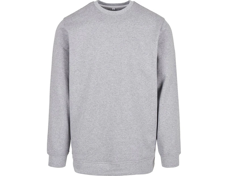 Build Your Brand Mens Basic Crew Neck Sweatshirt (Heather Grey) - RW8035