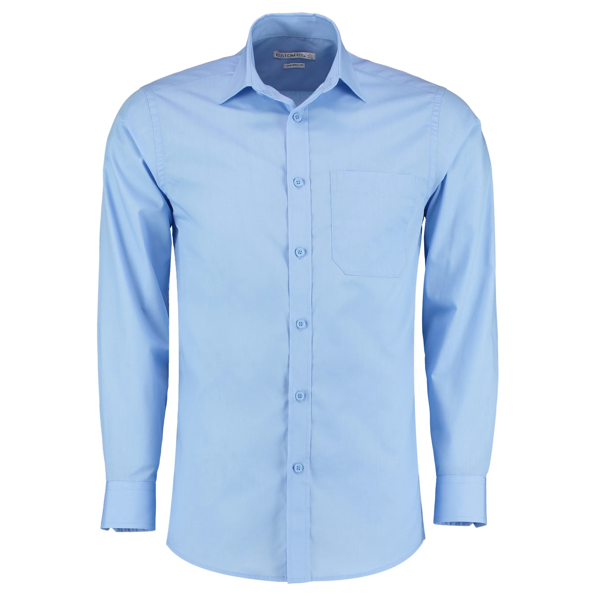 Kustom Kit Mens Long Sleeve Poplin Shirt (Light Blue) - RW6092