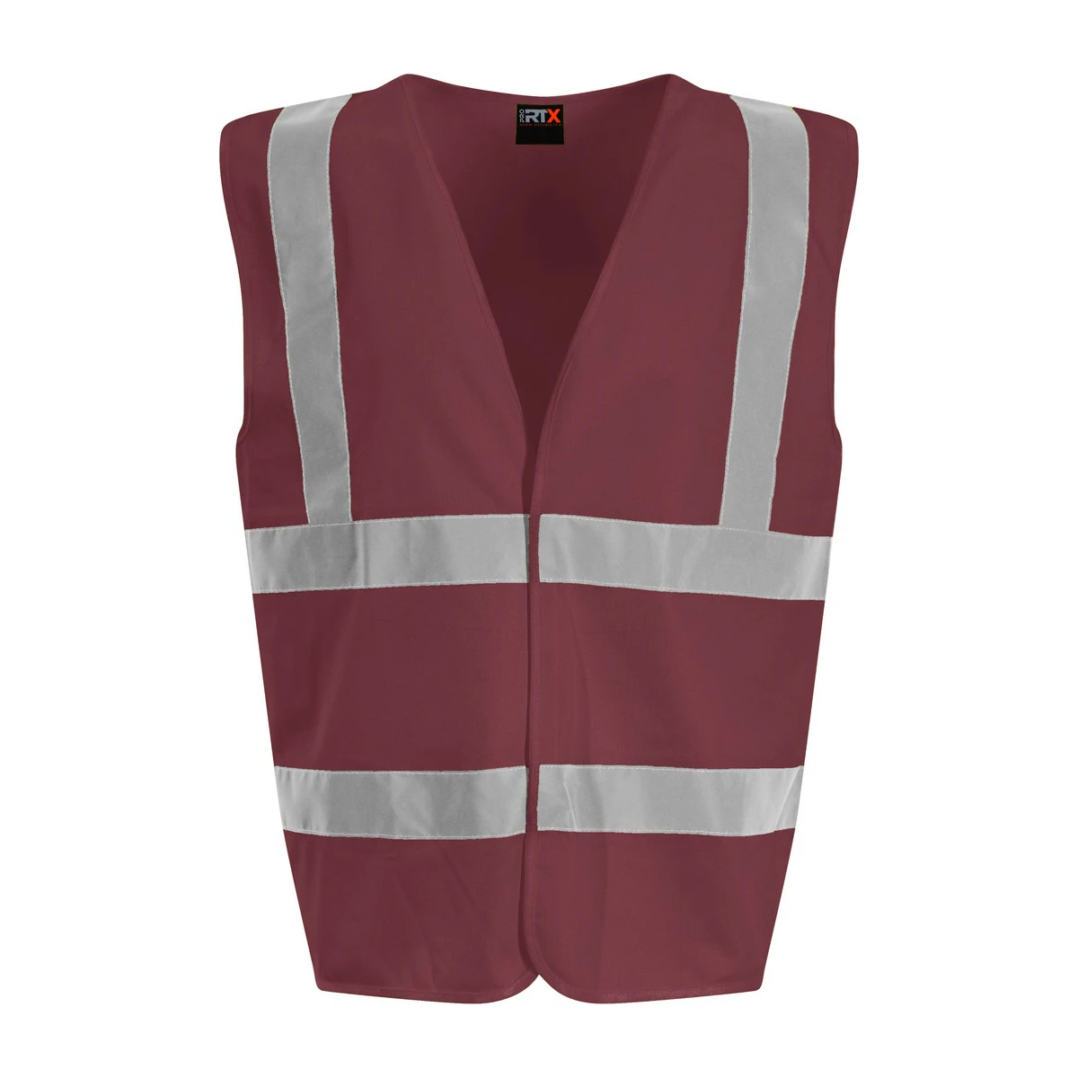 PRO RTX Unisex Adult Sleeveless Hi-Vis Vest (Maroon) - RW7771