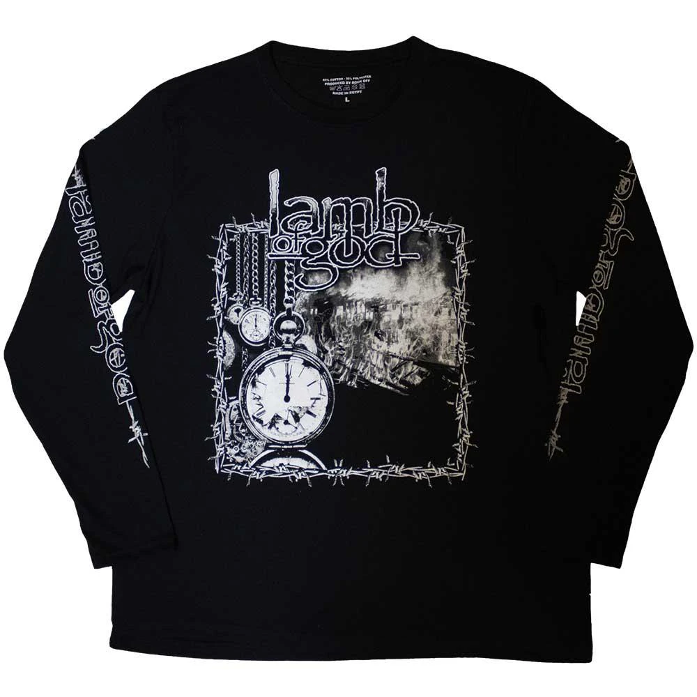 Lamb Of God Unisex Adult Barbed Wire Long-Sleeved T-Shirt (Black) - RO10667