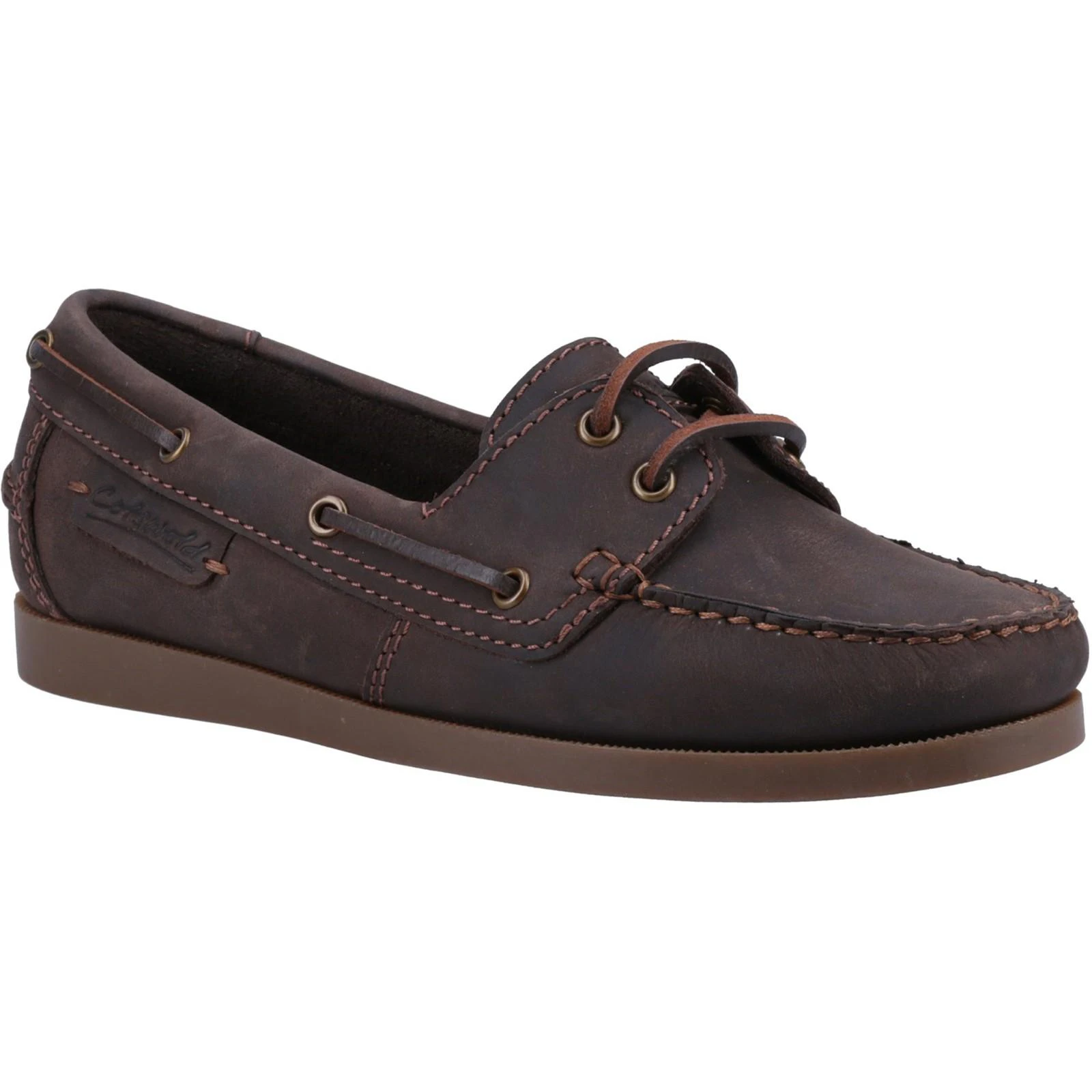 Cotswold Womens Waterlane Leather Boat Shoes (Brown) - FS10632