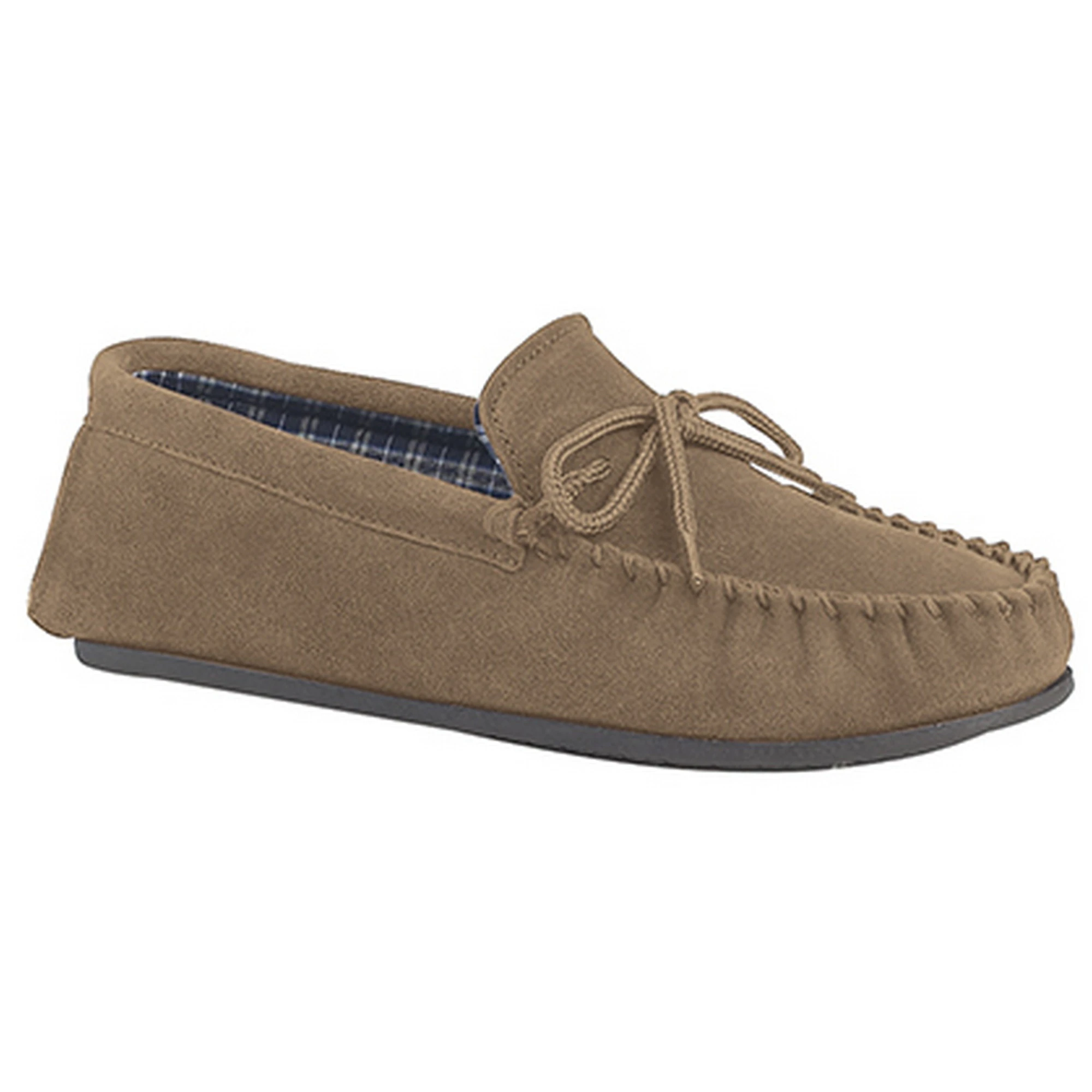 Mokkers Mens Bruce Real Suede Moccasin Slippers (Taupe) - DF816