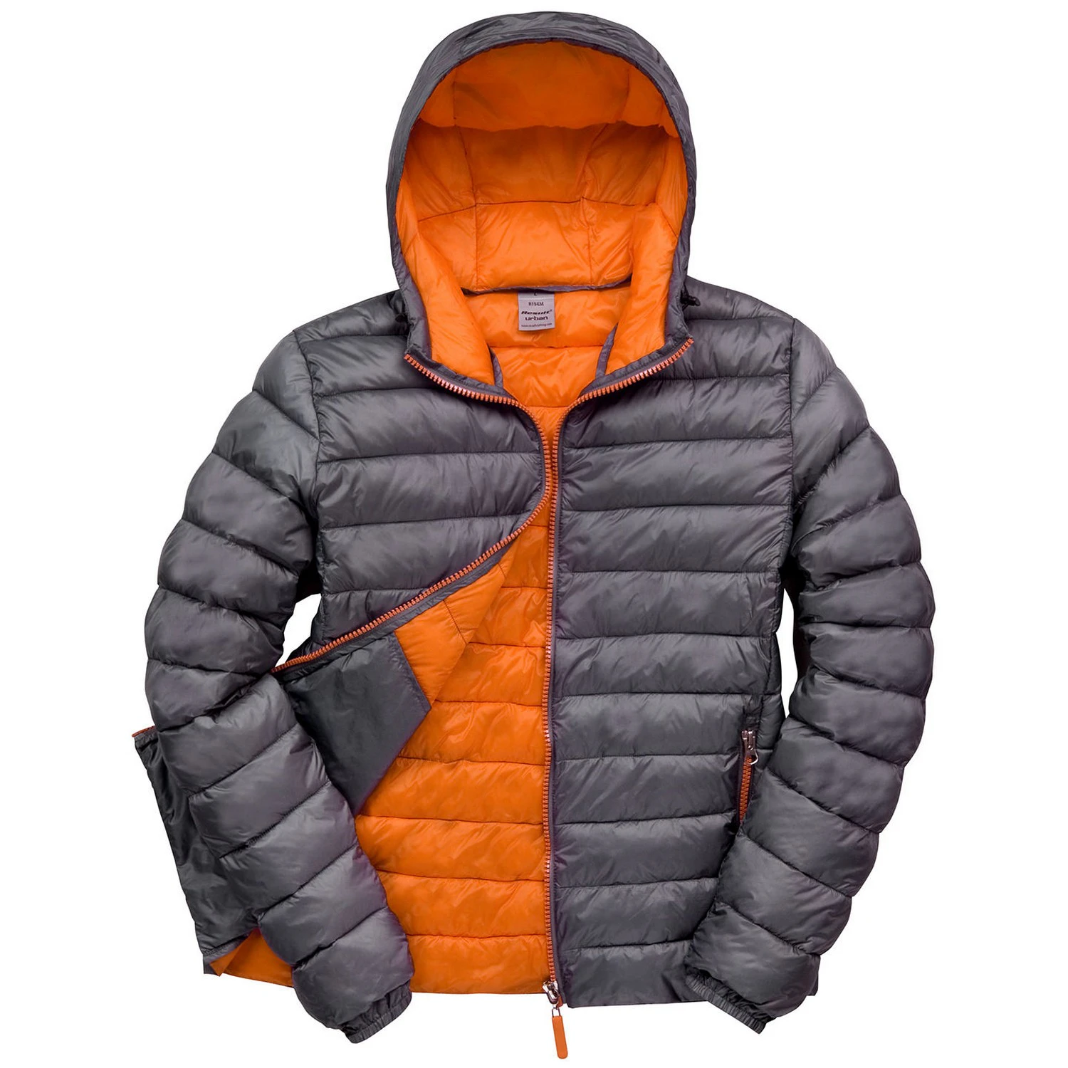 Result Urban Mens Snow Bird Hooded Jacket (Grey/Orange) - RW9908