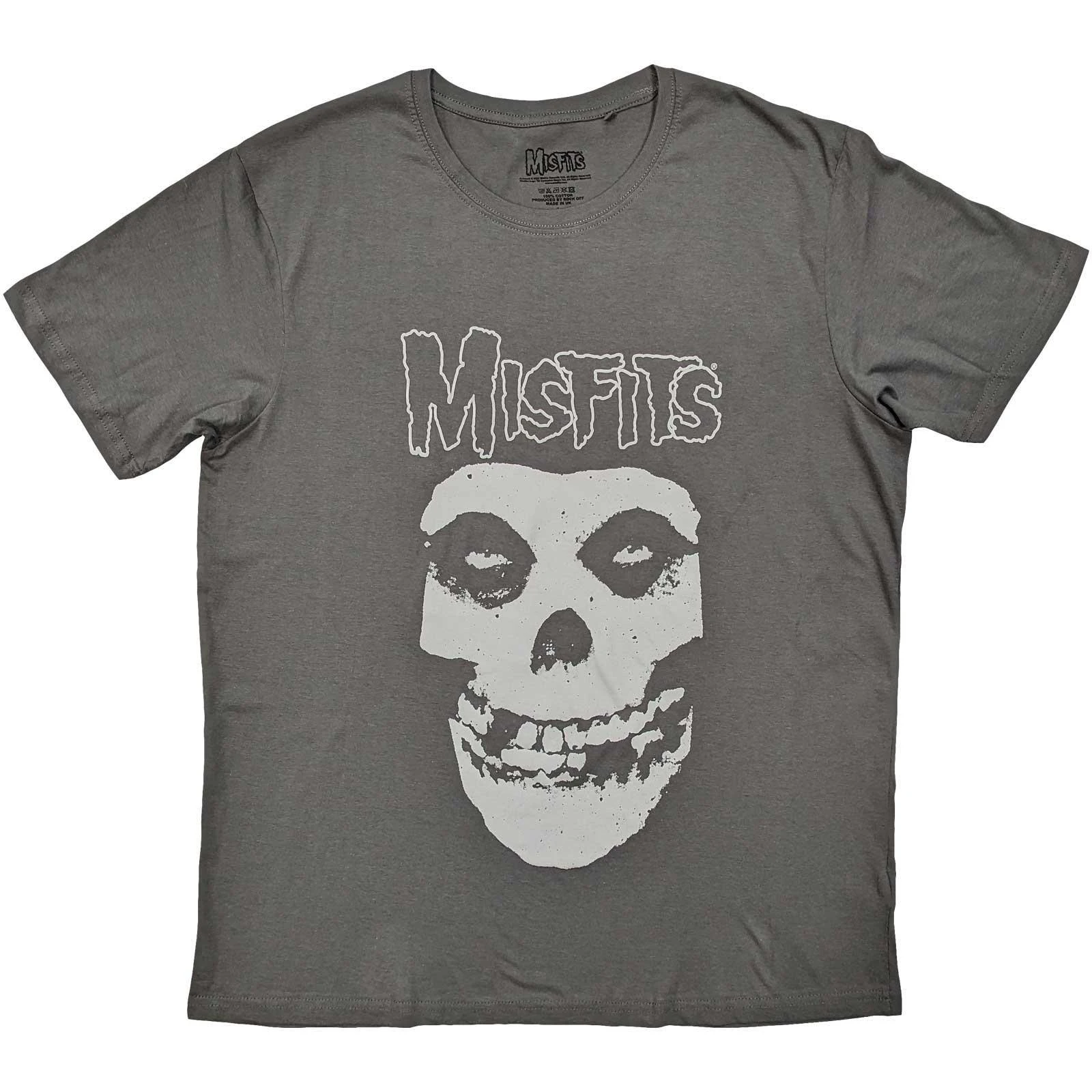 Misfits Unisex Adult Logo & Fiend T-Shirt (Charcoal Grey) - RO5937