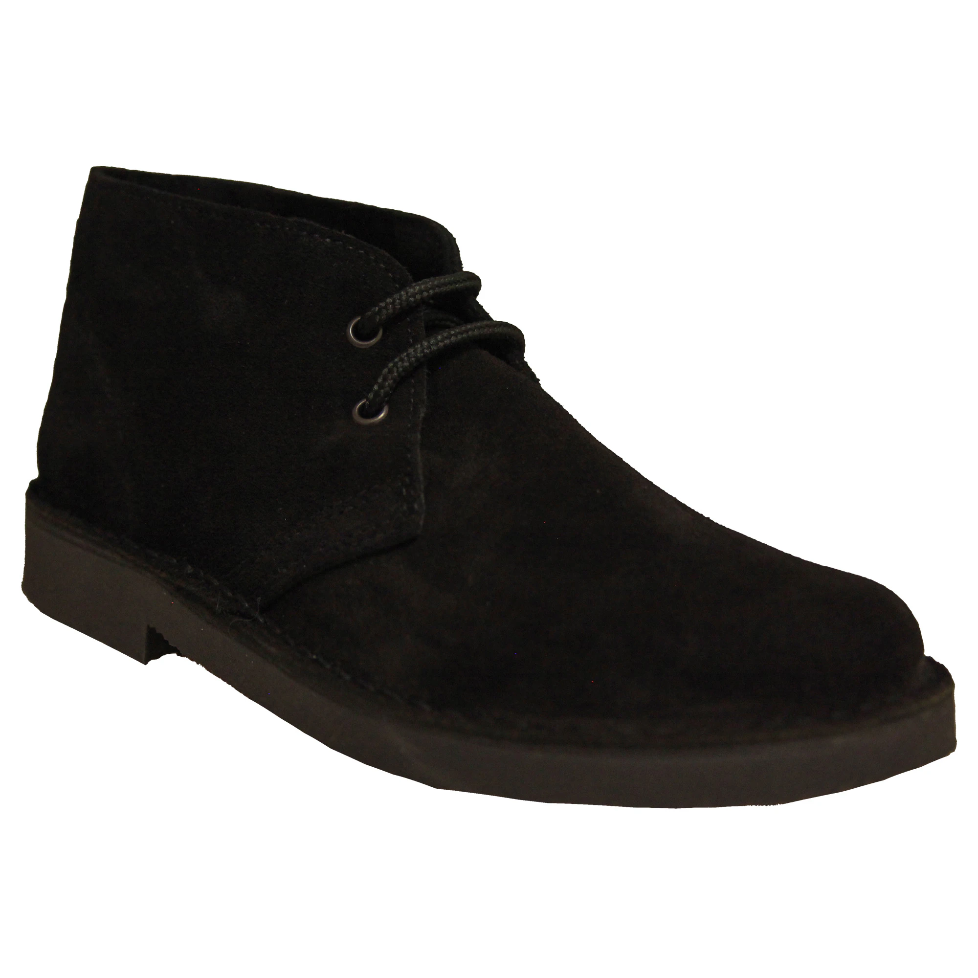 Roamers Mens Real Suede Unlined Desert Boots (Black) - DF111