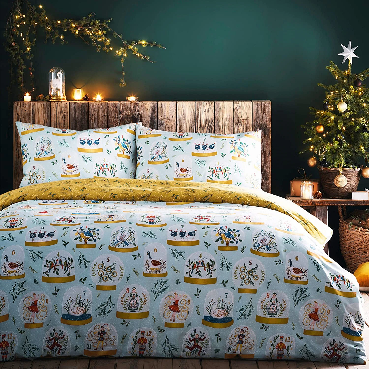 Furn Twelve Days of Christmas Duvet Cover Set (Blue) - RV1837