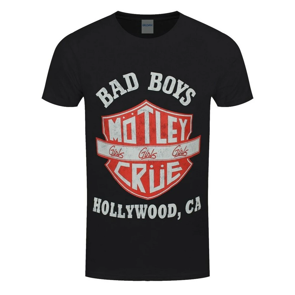 Motley Crue Unisex Adult Bad Boys Shield T-Shirt (Black) - RO2032