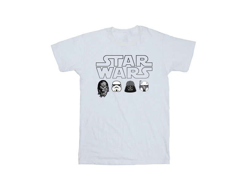 Star Wars Mens Character Heads T-Shirt (White) - BI46761