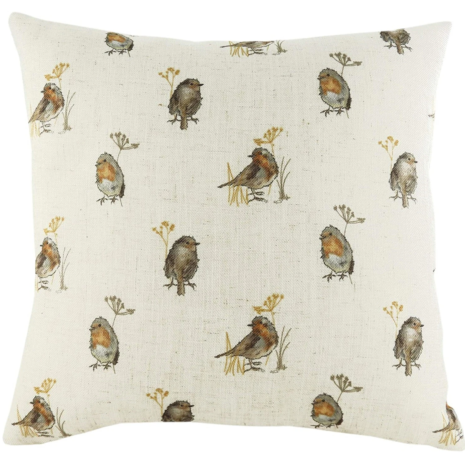 Evans Lichfield Oakwood Robin Cushion Cover (Off White/Brown/Orange) - RV1909