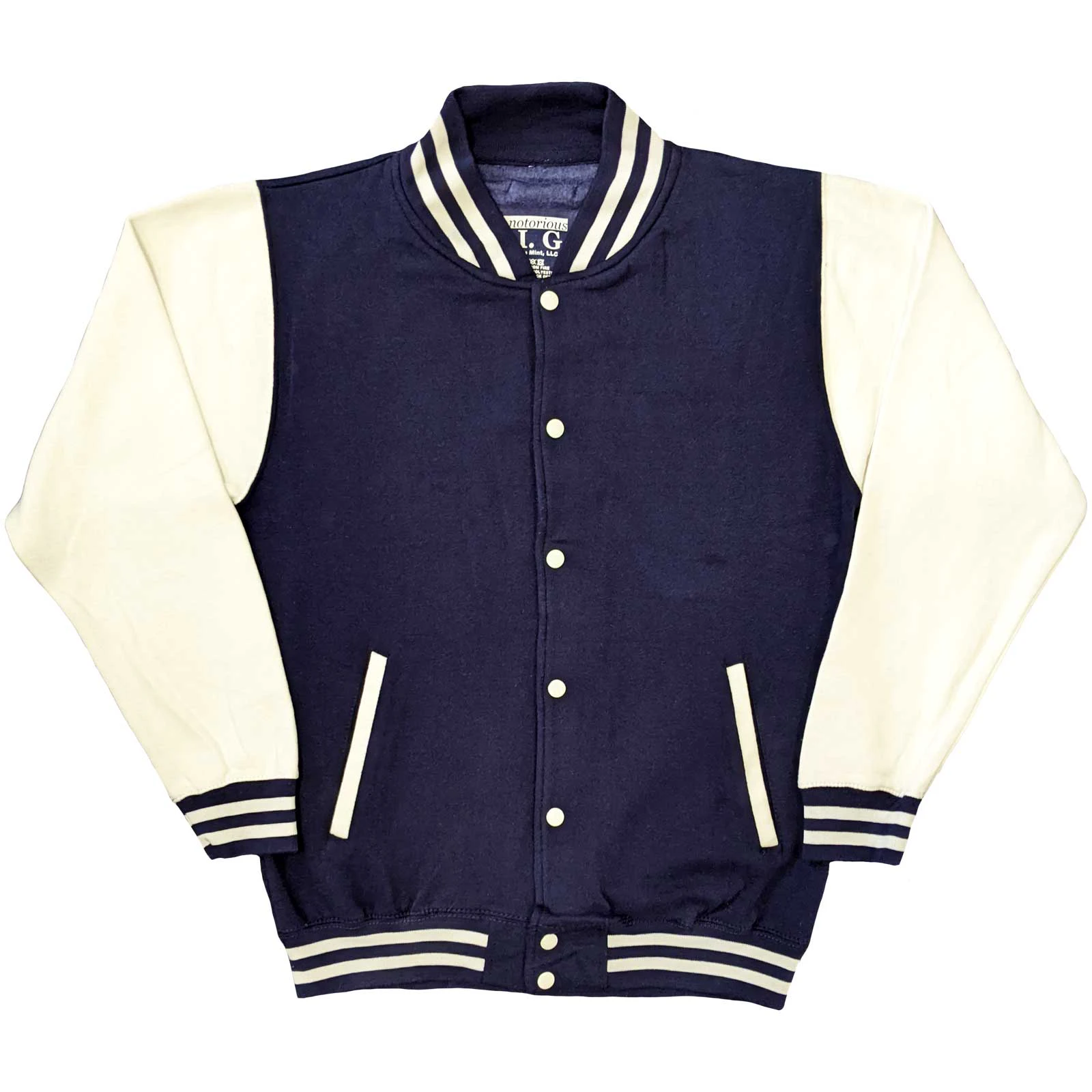 Biggie Smalls Unisex Adult Crown Varsity Jacket (Navy Blue/White) - RO5103