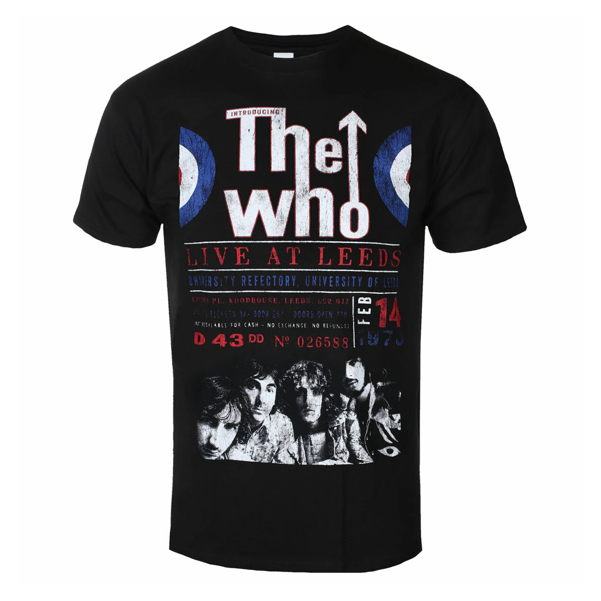 The Who Unisex Adult Live At Leeds ´70 Cotton T-Shirt (Black) - RO8196