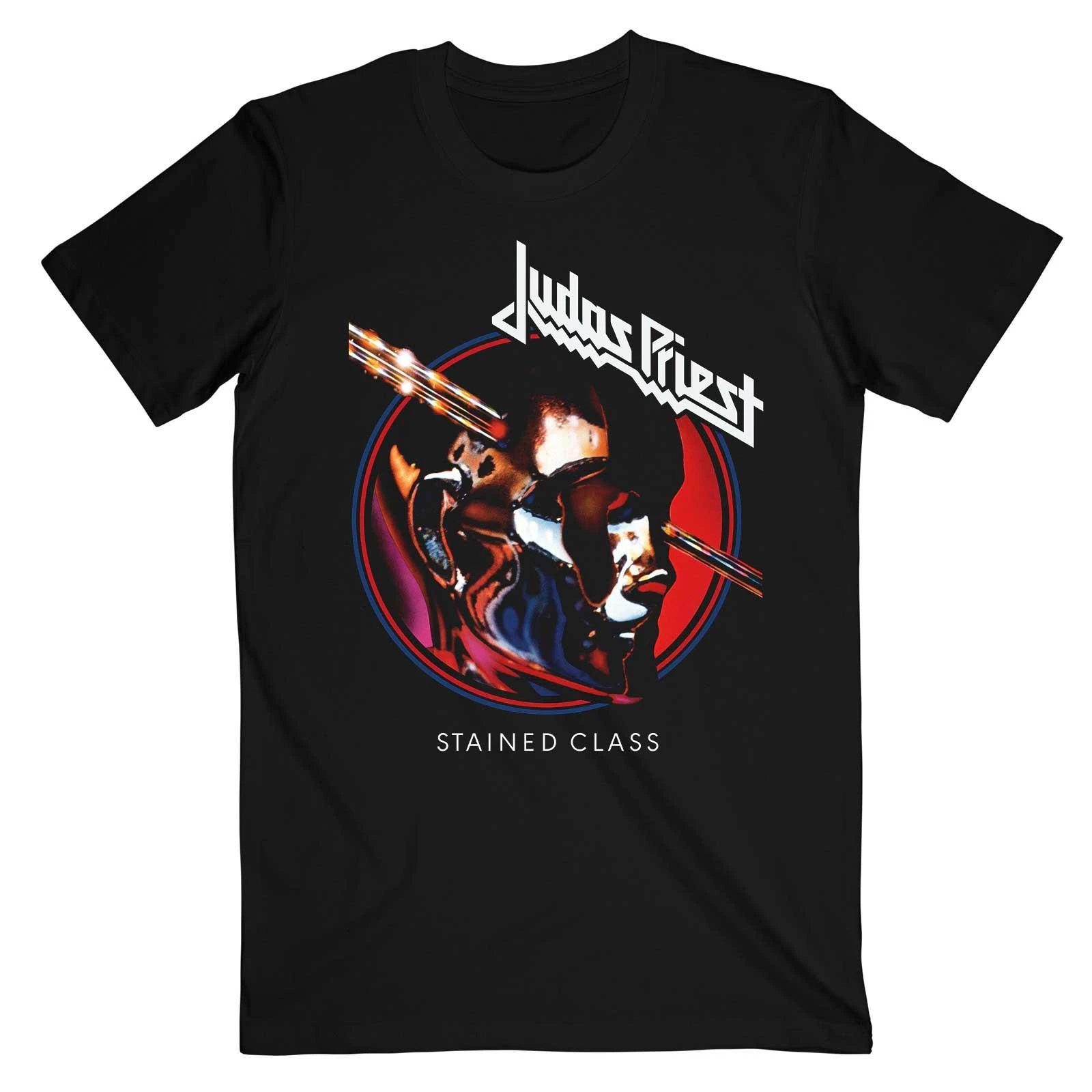 Judas Priest Unisex Adult Stained Class Circle T-Shirt (Black) - RO3698