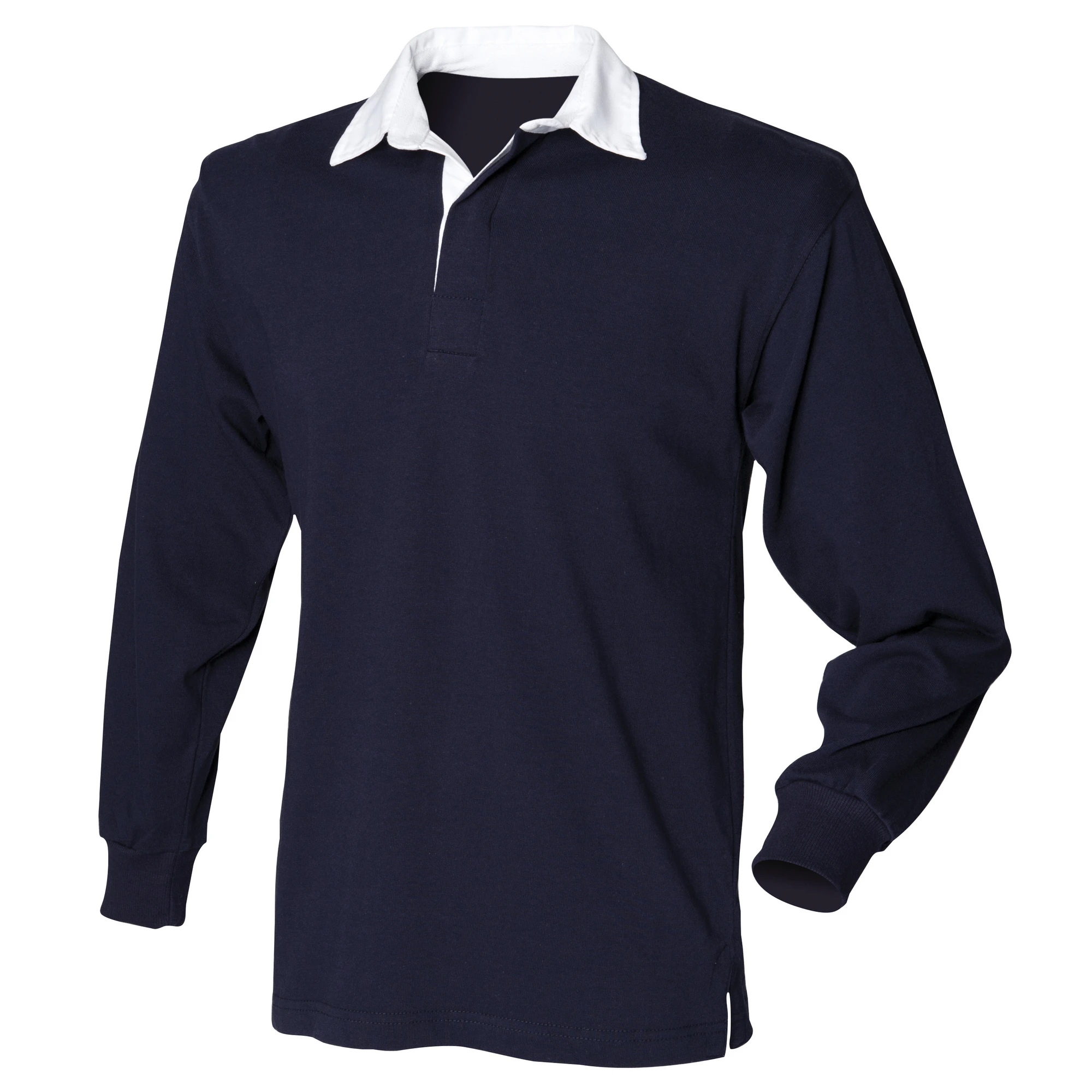 Front Row Mens Long Sleeve Sports Rugby Shirt (Navy) - RW473