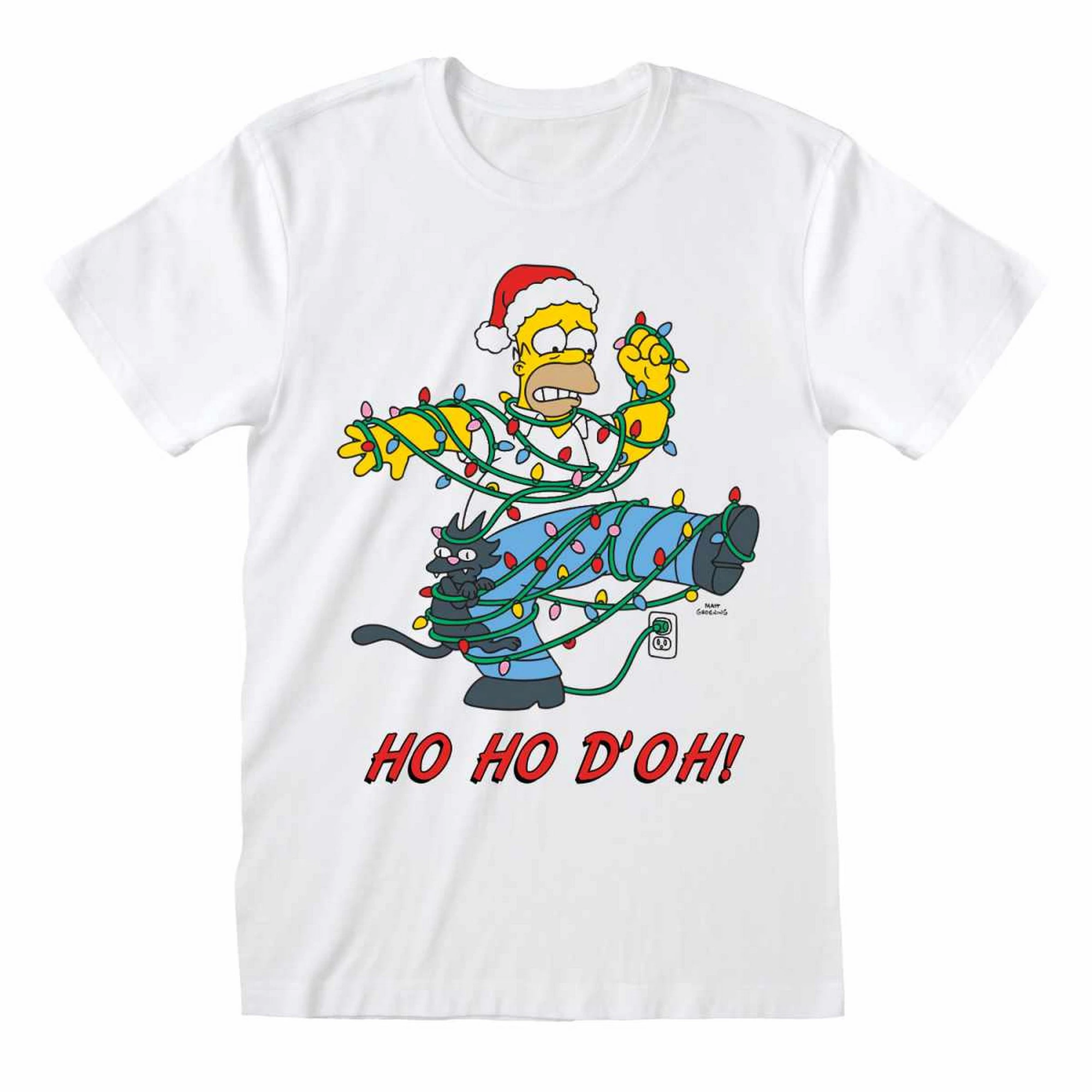 Simpson Unisex Adult Ho Ho D´oh! T-Shirt (White) - HE1341