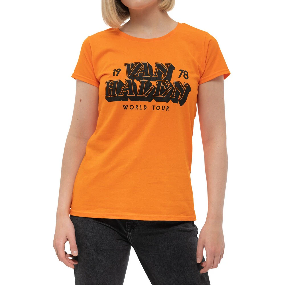 Van Halen Womens World Tour ´78 T-Shirt (Orange) - RO3018