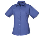 Premier Short Sleeve Poplin Blouse / Plain Work Shirt (Royal) - RW1092