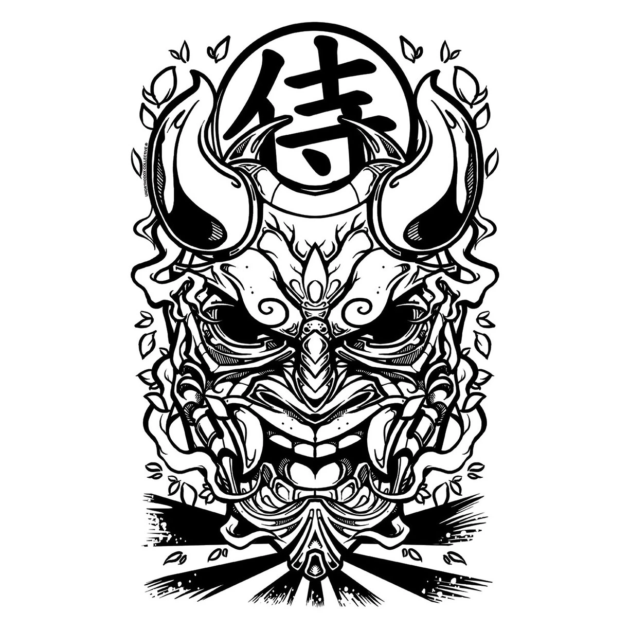 Unorthodox Collective Oni Samurai Mini Poster (White/Black) - GR6199