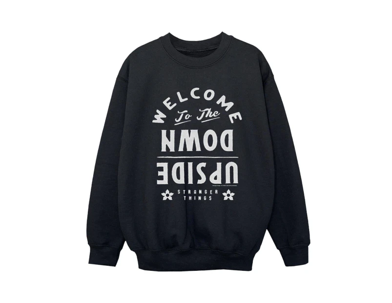 Netflix Boys Stranger Things Welcome To The Upside Down Sweatshirt (Black) - BI33681