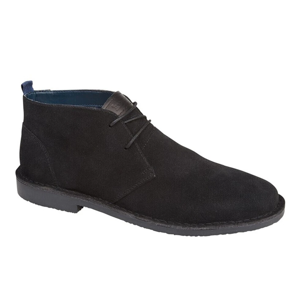 Roamers Mens Suede Desert Boots (Black) - DF2064