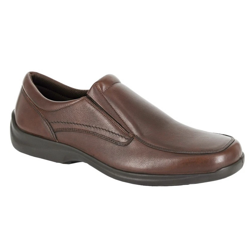 IMAC Mens Leather Twin Gusset Casual Shoes (Brown) - DF2281