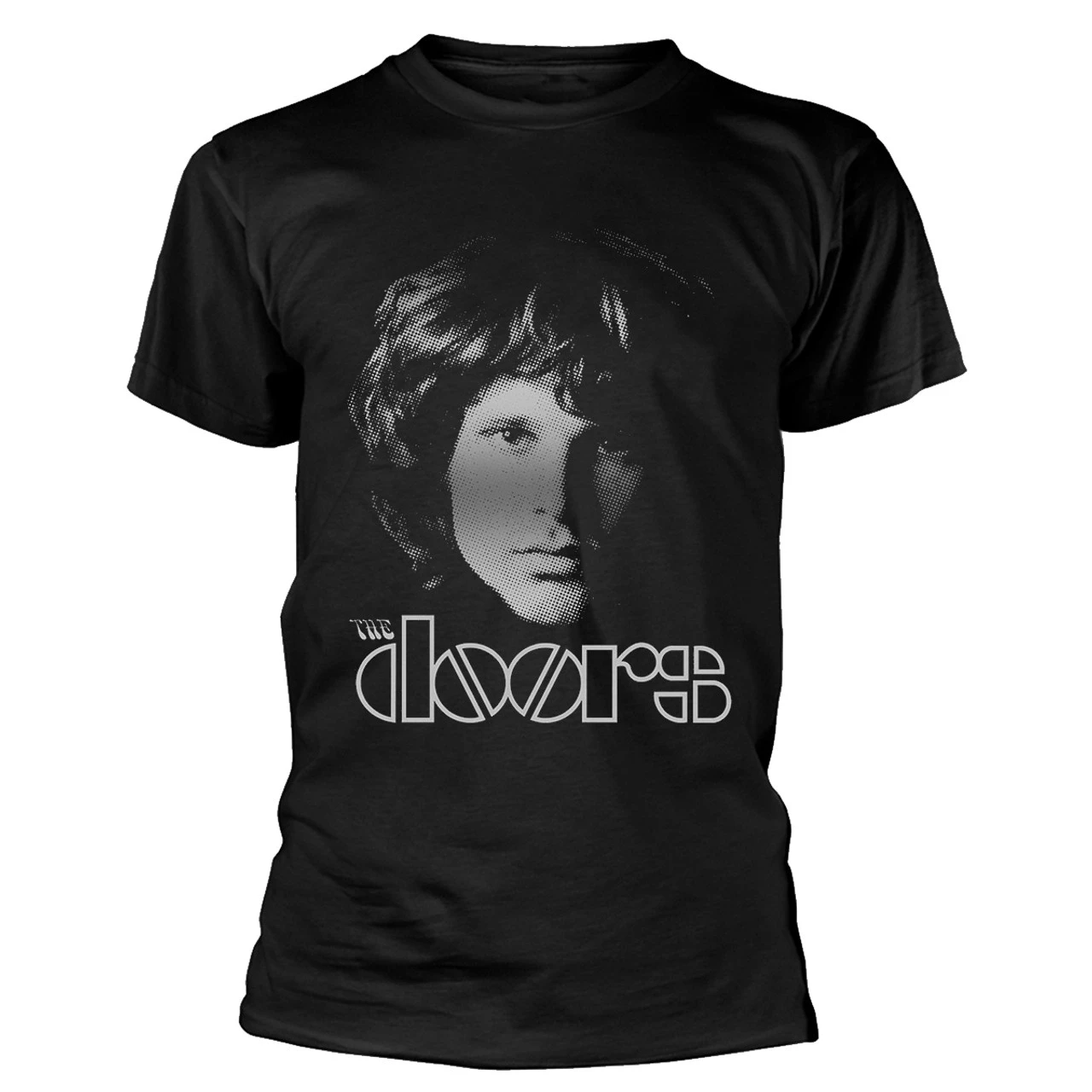 The Doors Unisex Adult Jim Halftone Cotton T-Shirt (Black) - RO7016