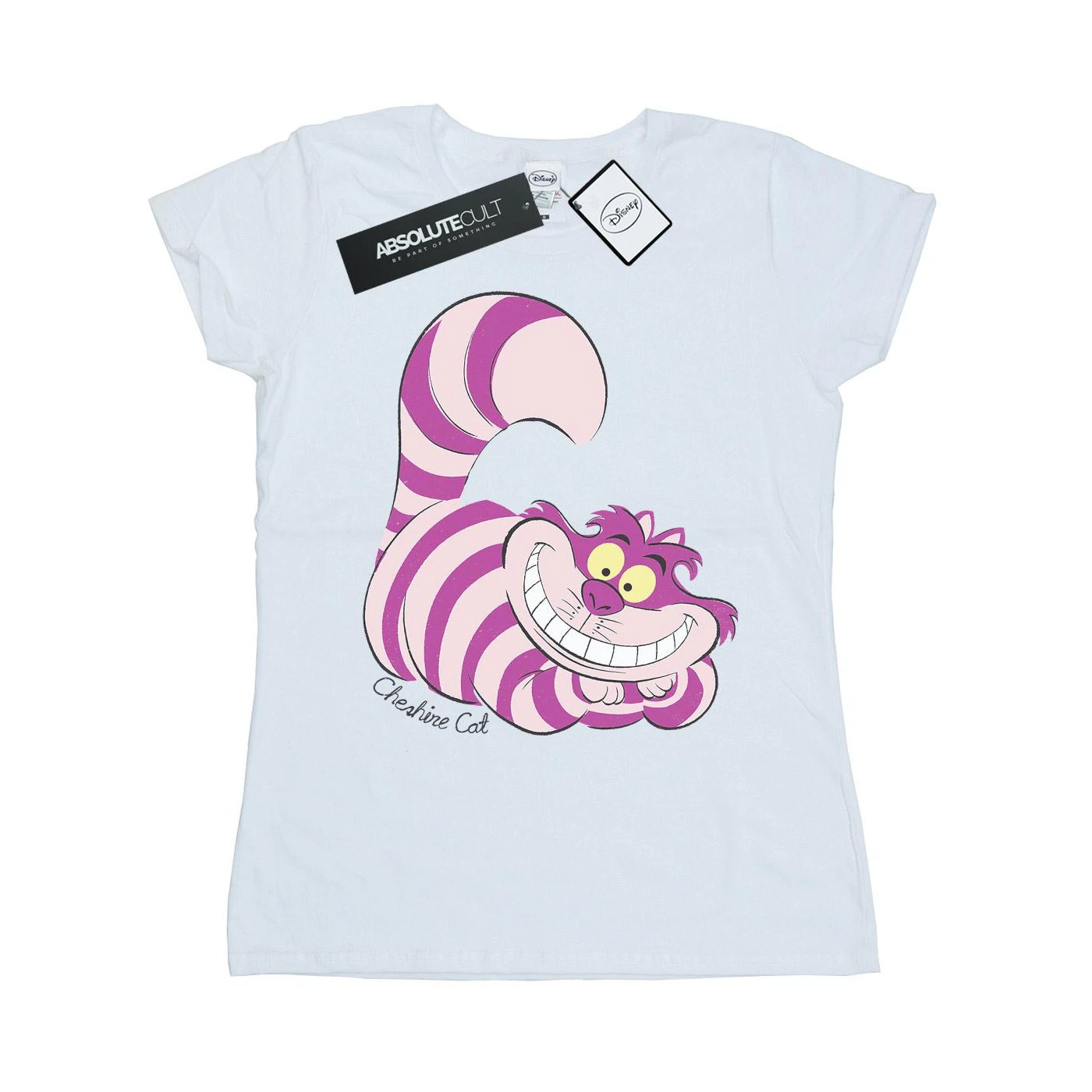 Alice In Wonderland Womens Cheshire Cat Fitted T-Shirt (White) - BI380