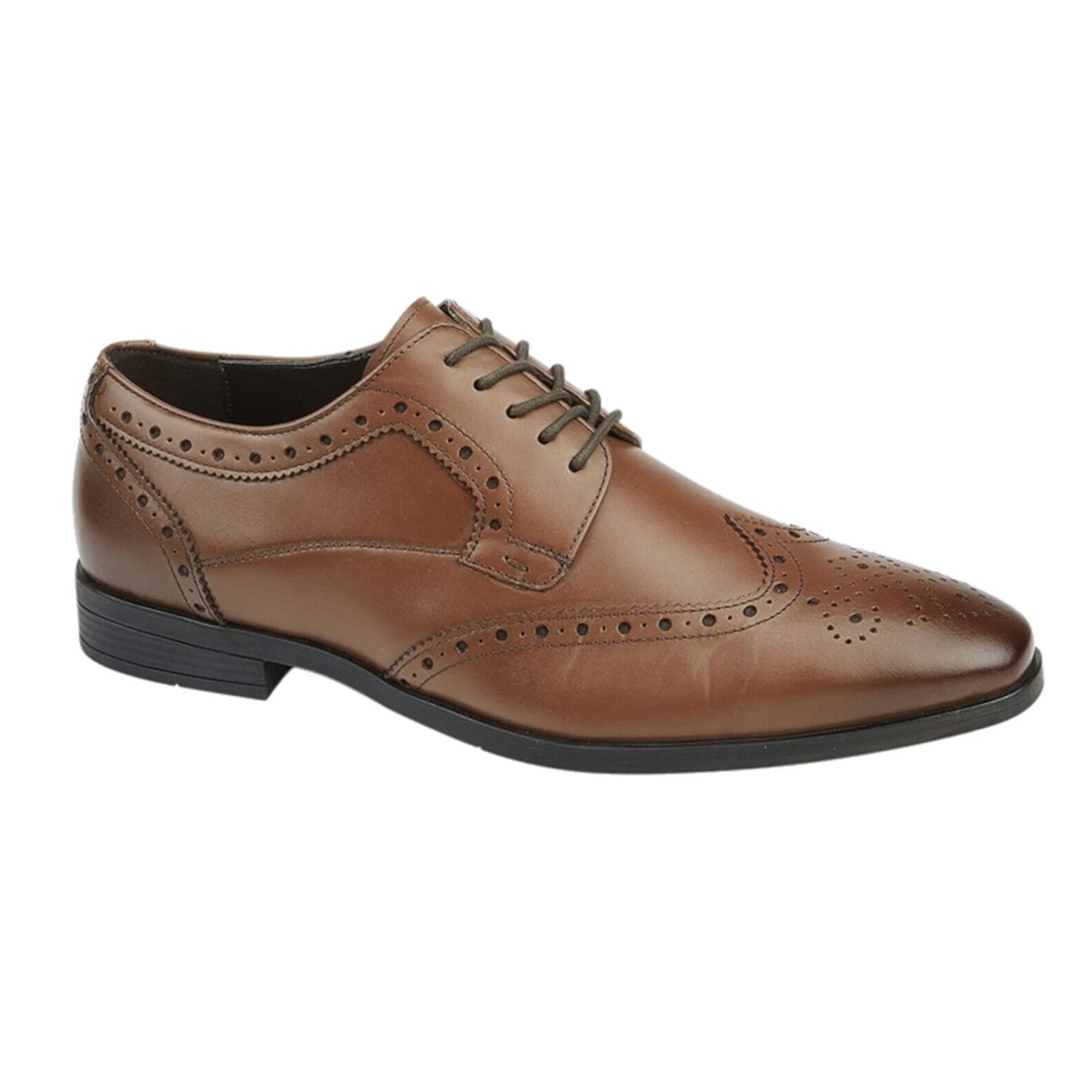 Roamers Mens Softie Leather Brogues (Brown) - DF2204