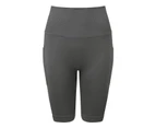 TriDri Womens Ribbed Seamless 3D Cycling Shorts (Charcoal) - RW8428