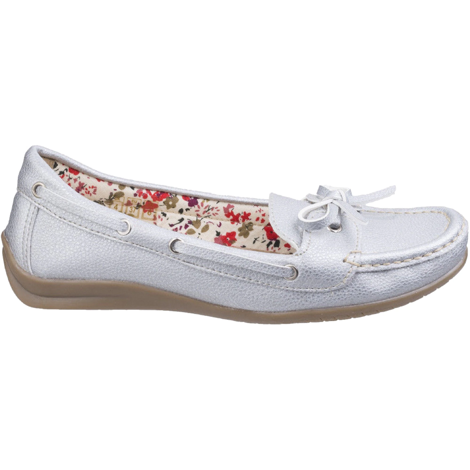 Fleet & Foster Women/Ladies Alicante Boat Shoes (Silver) - FS5099