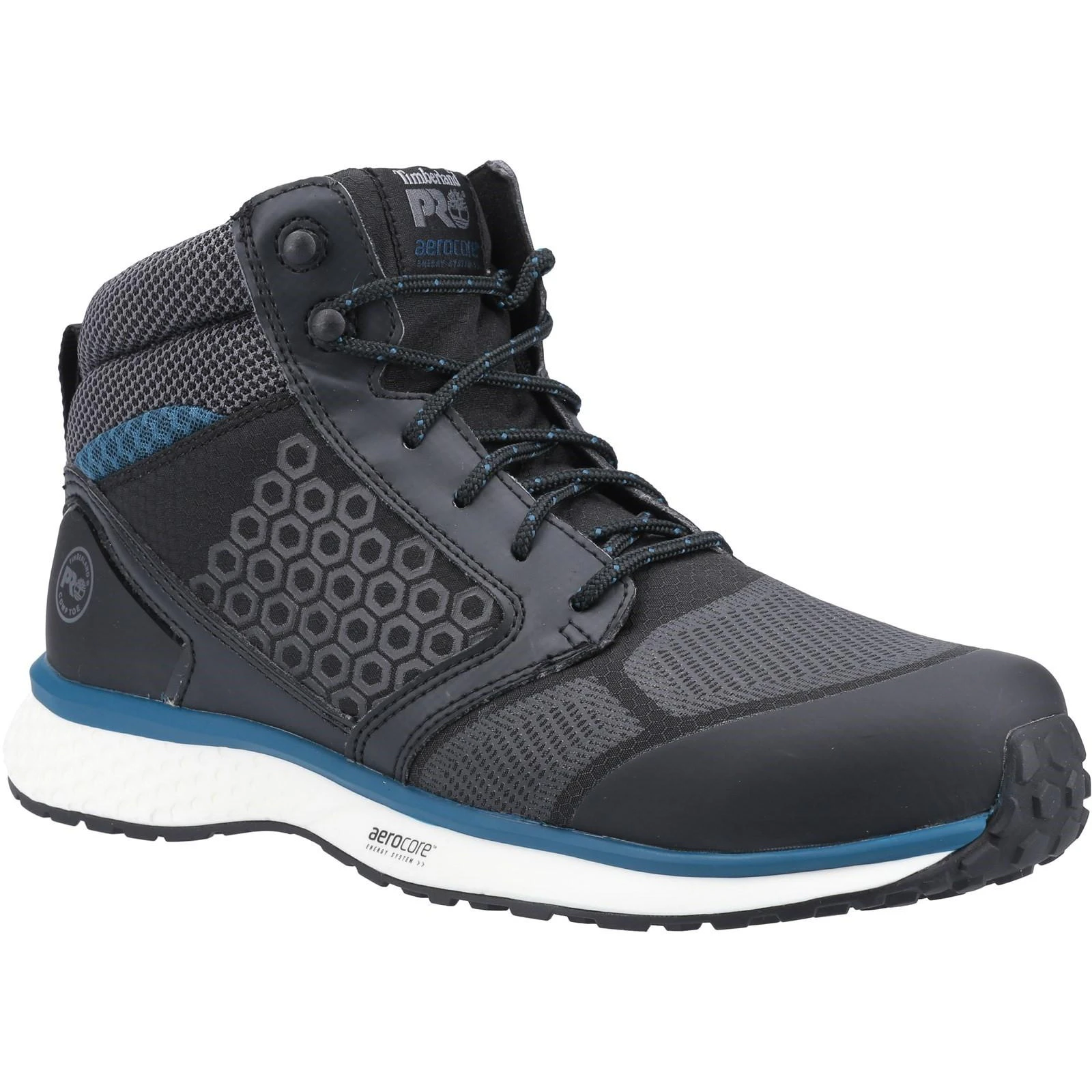 Timberland Pro Mens Reaxion Mid Composite Safety Boots (Black/Blue) - FS7595