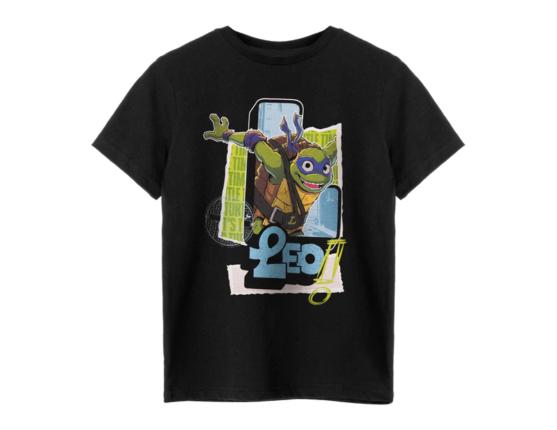 Teenage Mutant Ninja Turtles Boys Leonardo Short-Sleeved T-Shirt (Black) - NS8316